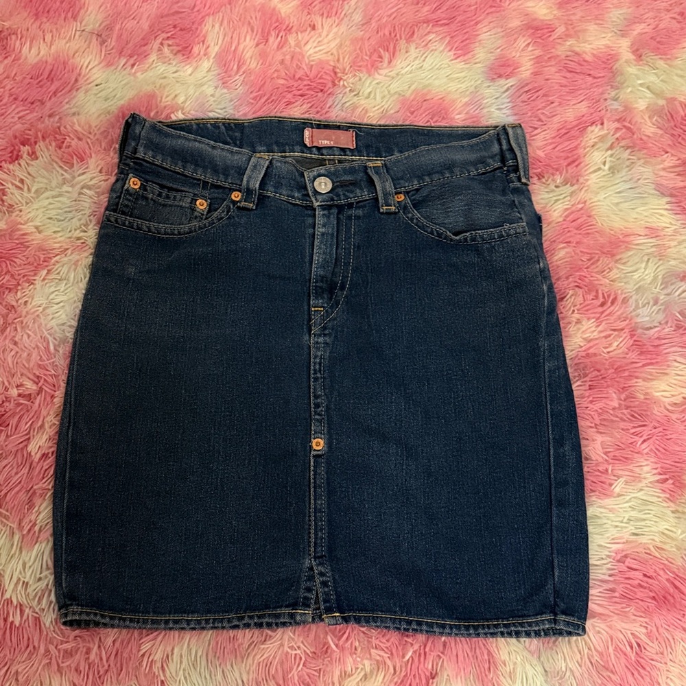 Levi's Dark Blue Denim Pencil Skirt